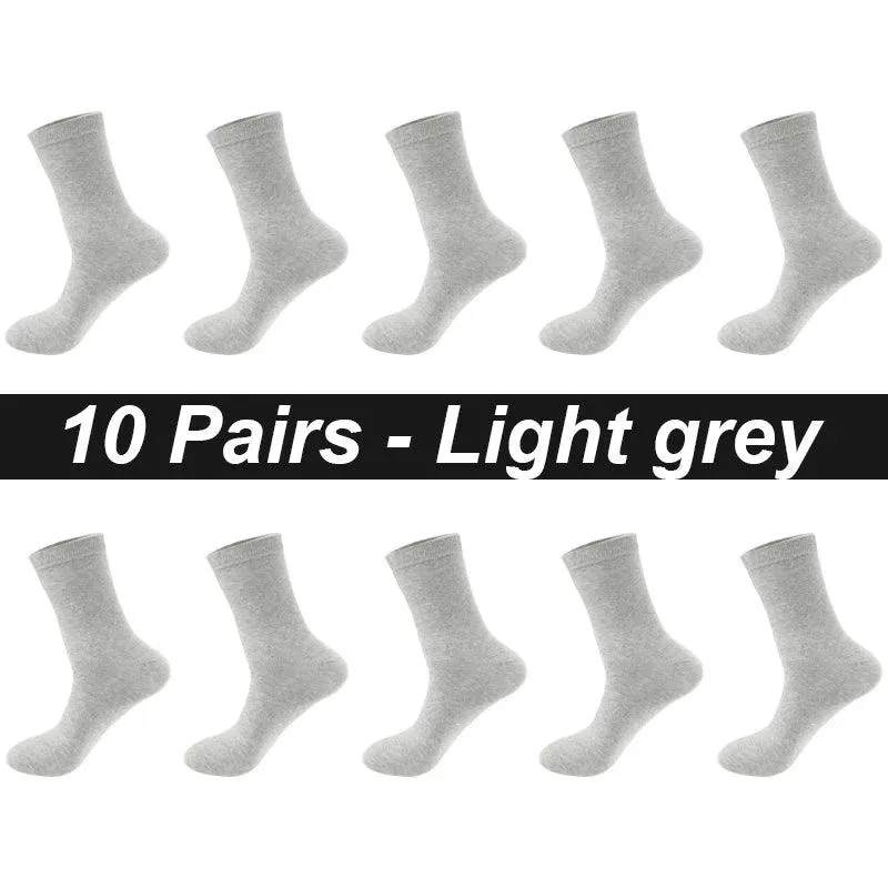 10Pairs Men's Socks Organic Cotton Breathable Black  Casual Socks