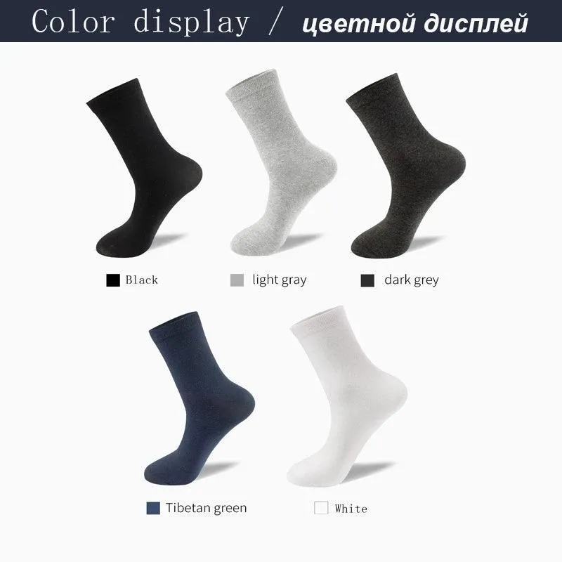 10Pairs Men's Socks Organic Cotton Breathable Black  Casual Socks