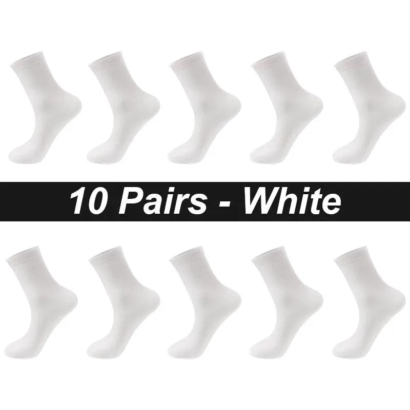 10Pairs Men's Socks Organic Cotton Breathable Black  Casual Socks