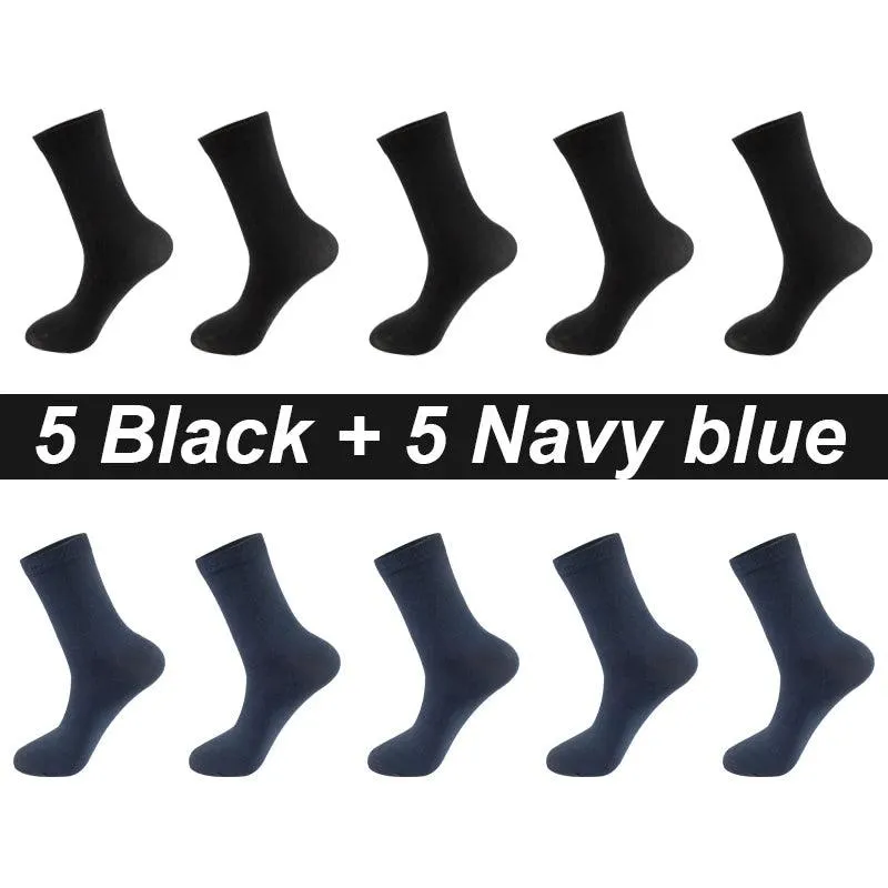 10Pairs Men's Socks Organic Cotton Breathable Black  Casual Socks