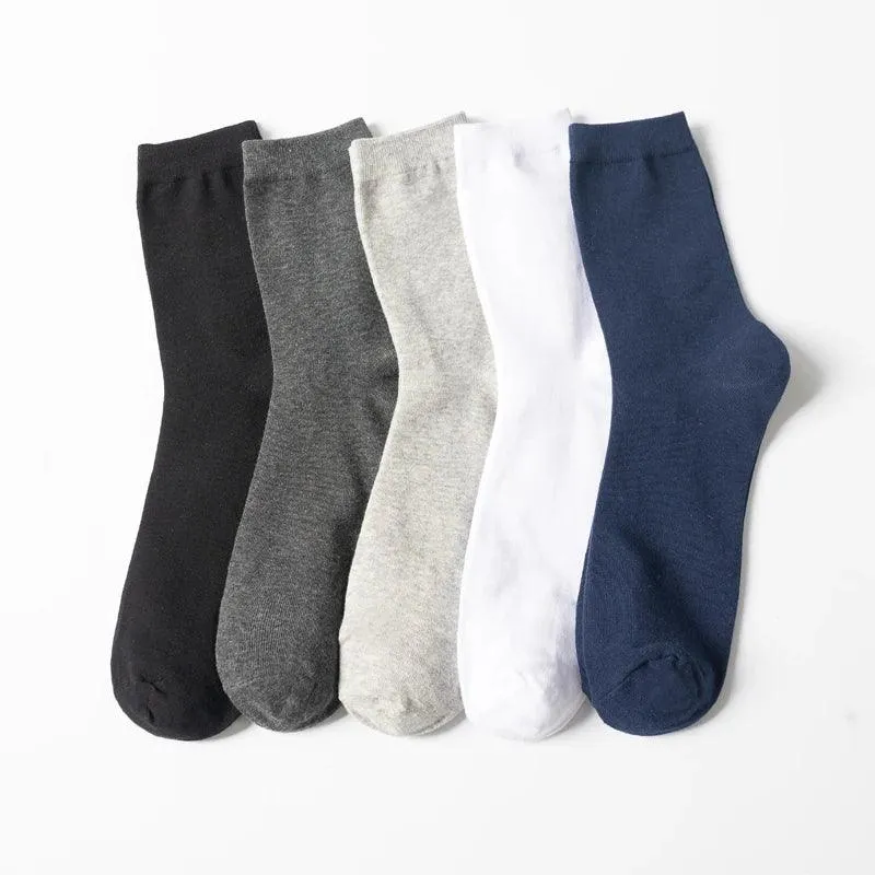 10Pairs Men's Socks Organic Cotton Breathable Black  Casual Socks