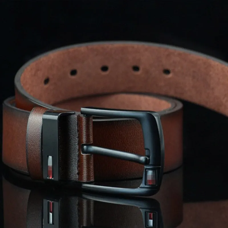 115cm Genuine Leather Belt for Men Classic Alloy 3.7cm Width