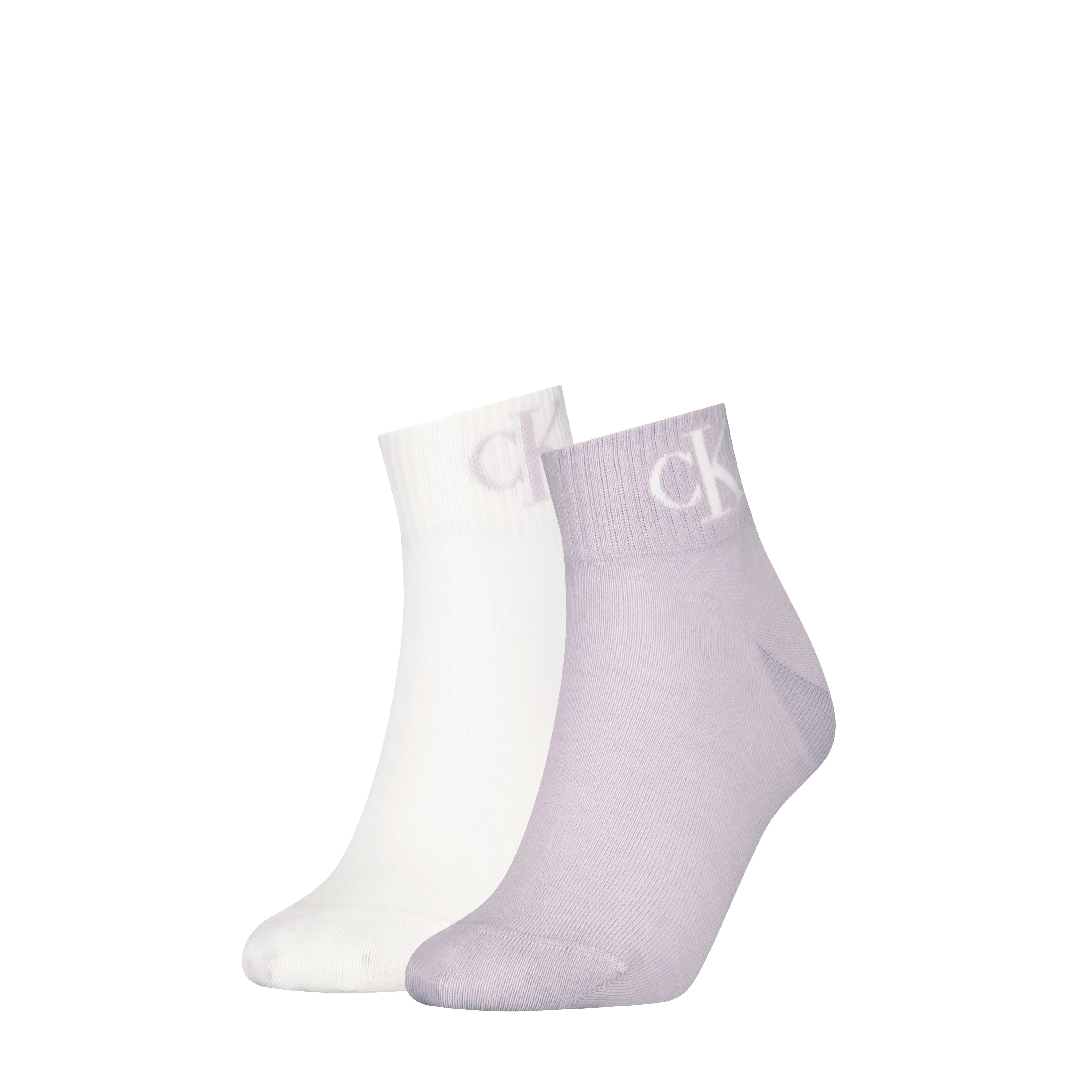 2 Pack Logo Trainer Womens Ankle Socks Lilac