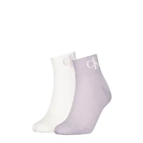 2 Pack Logo Trainer Womens Ankle Socks Lilac