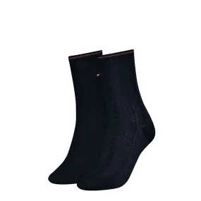 2 Pack Womens Crew Socks Navy