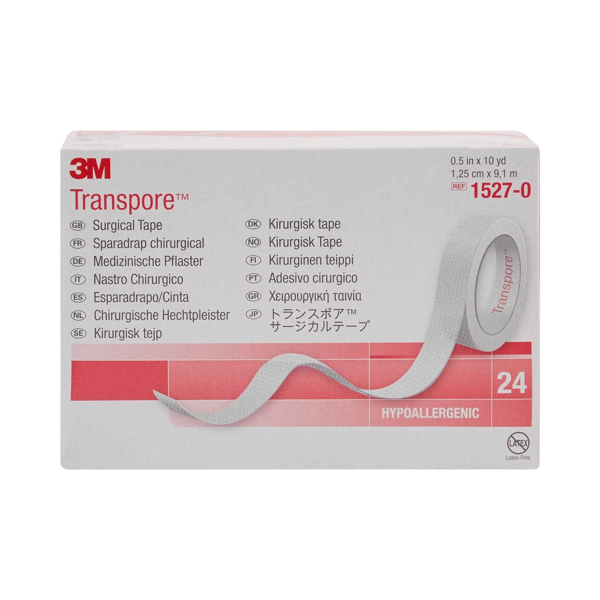 3M™ Transpore™ Plastic Medical Tape, 1/2 Inch x 10 Yard, Transparent