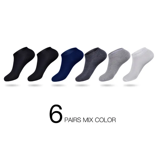 6Pairs Men Cotton Thin Breathable Socks