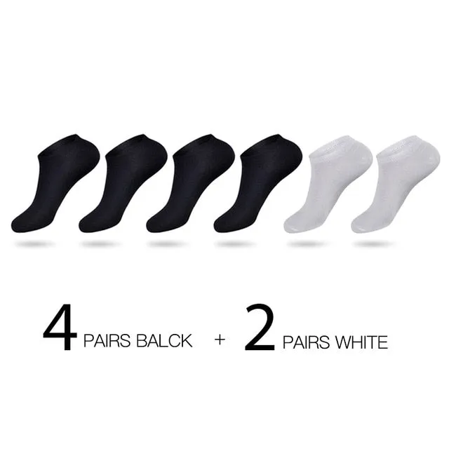 6Pairs Men Cotton Thin Breathable Socks