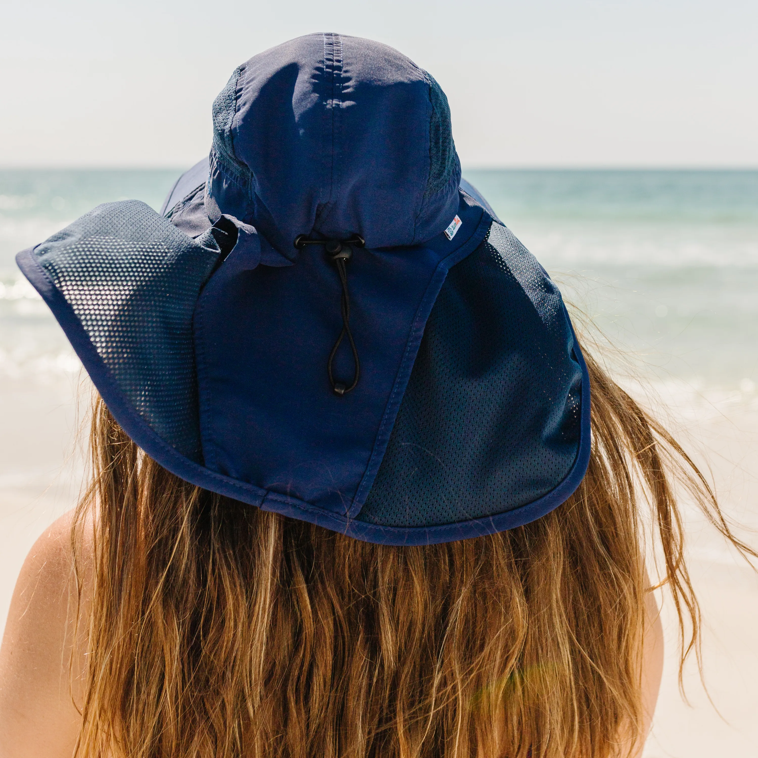 Adult Wide Brim   Flap Neck Sun Protective Adventure Hat | Navy