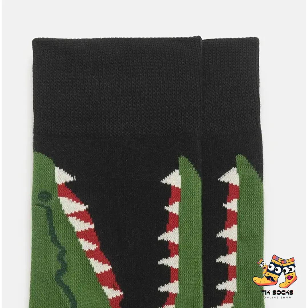 Alligator Cartoon Socks – Fun & Comfortable Cotton Socks for Men and Women