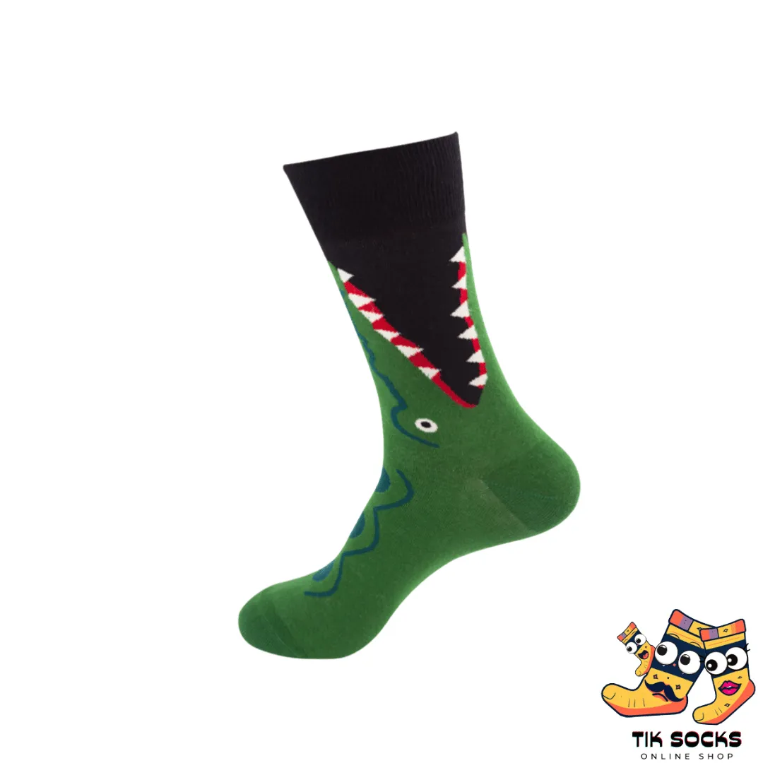 Alligator Cartoon Socks – Fun & Comfortable Cotton Socks for Men and Women