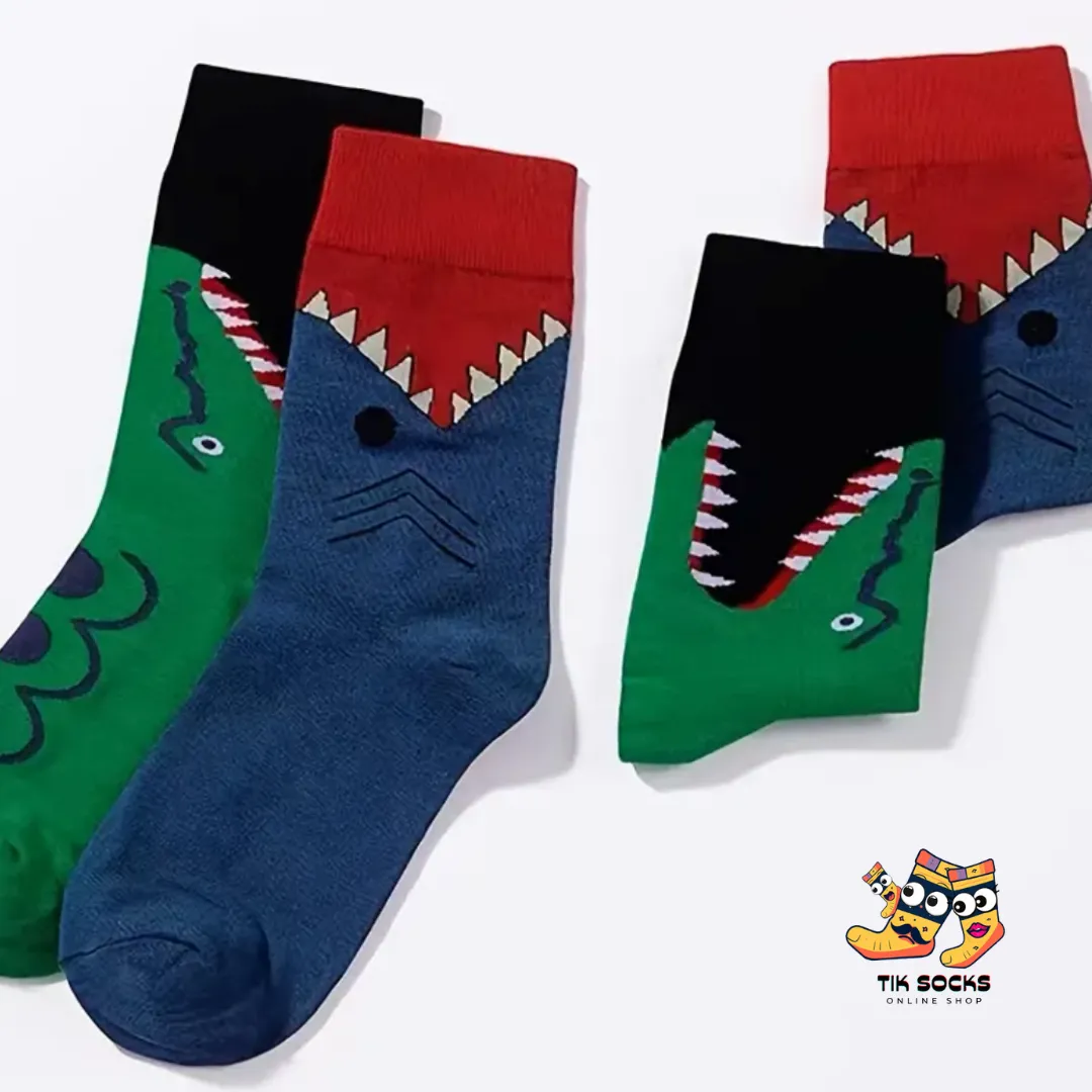 Alligator Cartoon Socks – Fun & Comfortable Cotton Socks for Men and Women