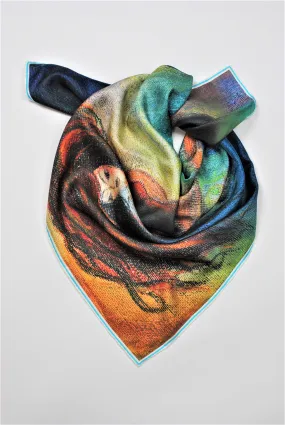 BE GRATEFUL. LADY UNIVERSE Designer 100% Silk Art-A-Porte Scarf