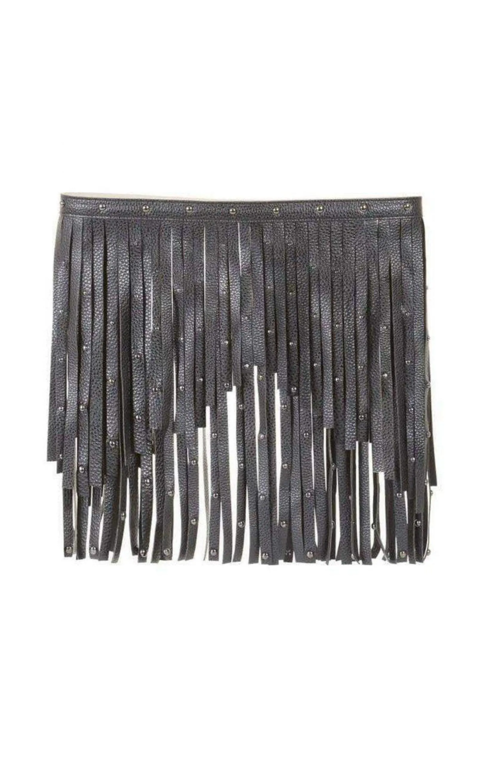 Black Fringe Studded Belt