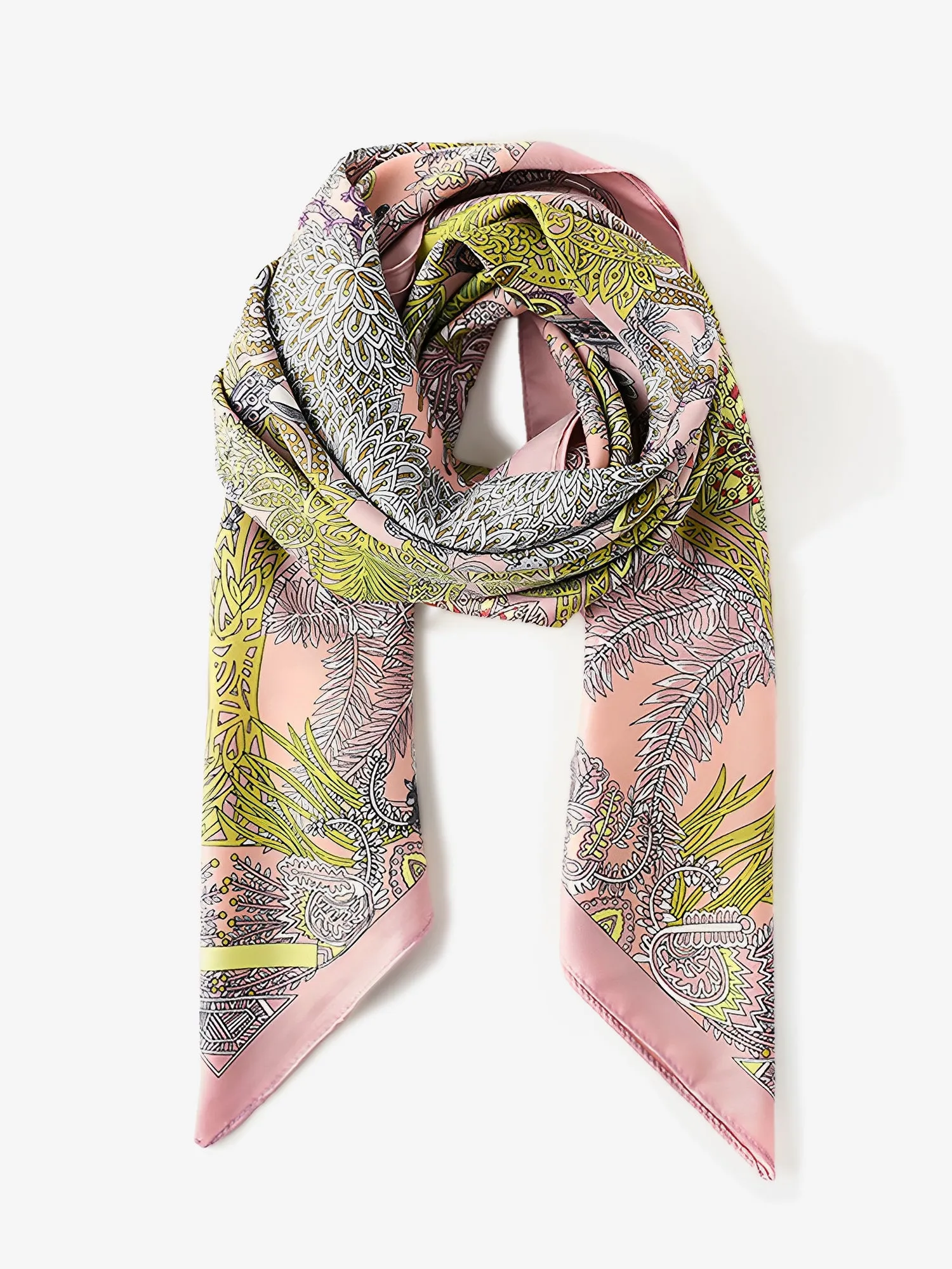 Boho Floral Printed Large Square Scarf