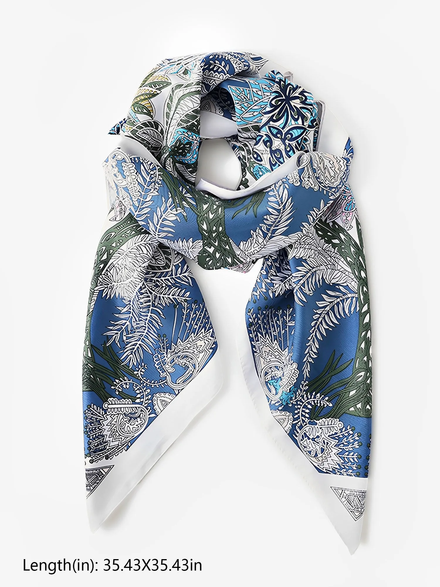 Boho Floral Printed Large Square Scarf