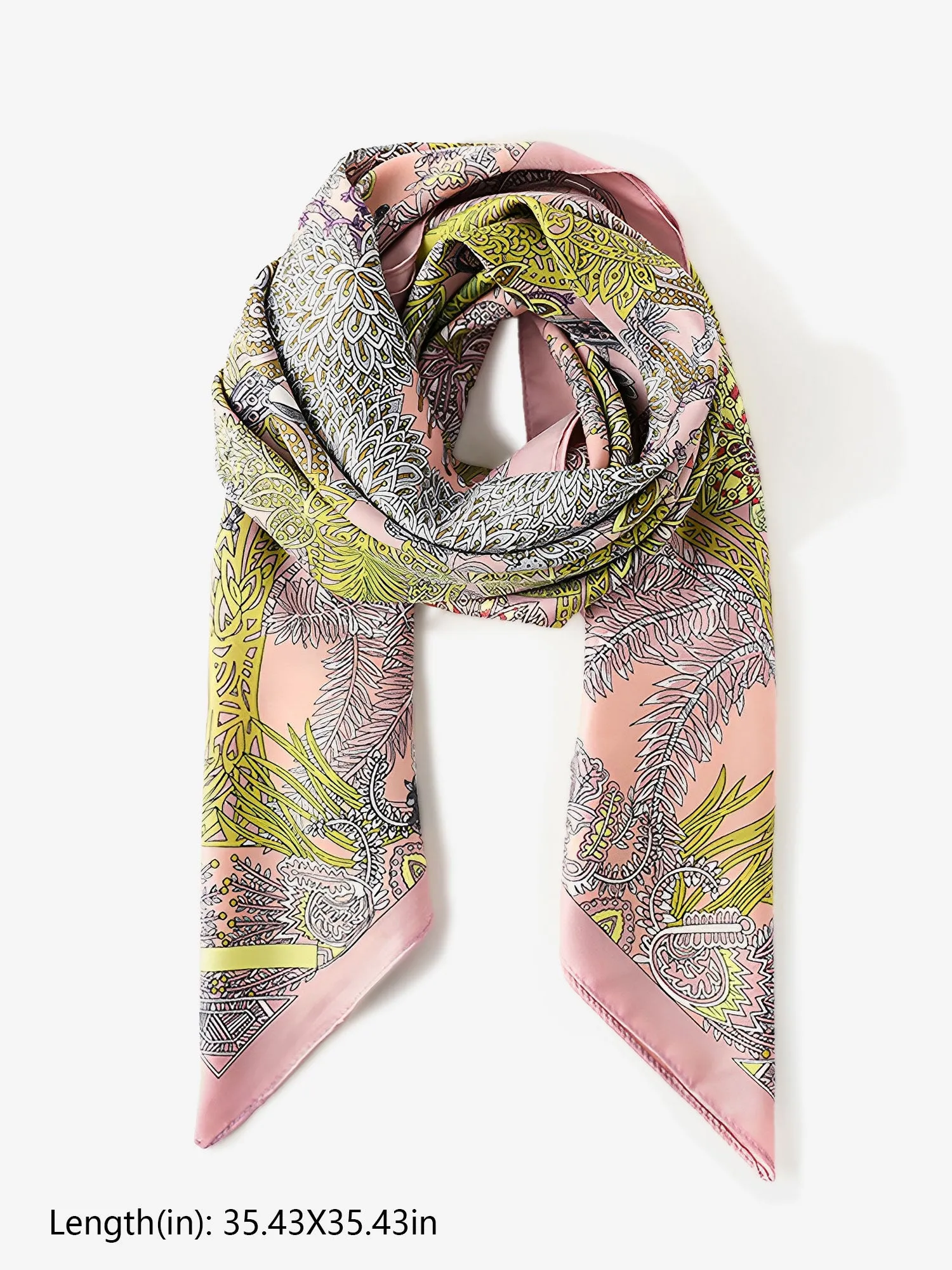 Boho Floral Printed Large Square Scarf