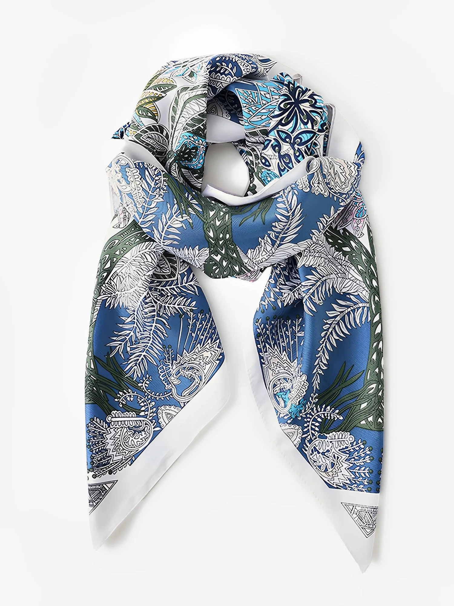 Boho Floral Printed Large Square Scarf