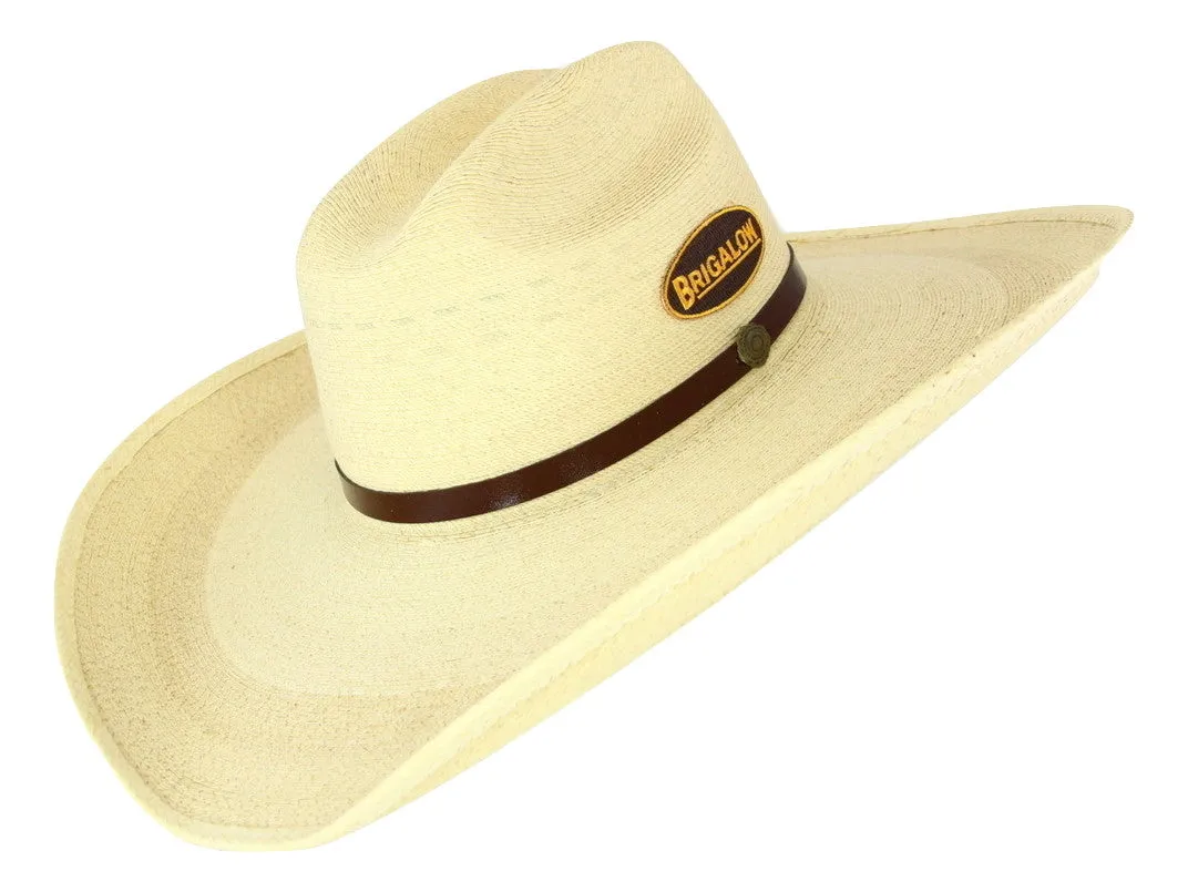 Brigalow Solis Palm Leaf Packable Western Hat - Natural