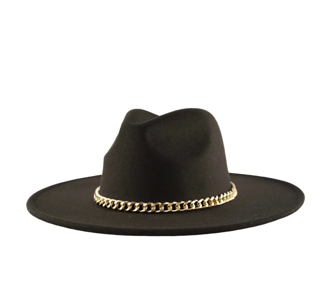 Brooklyn Wide Brim Fedora - Black