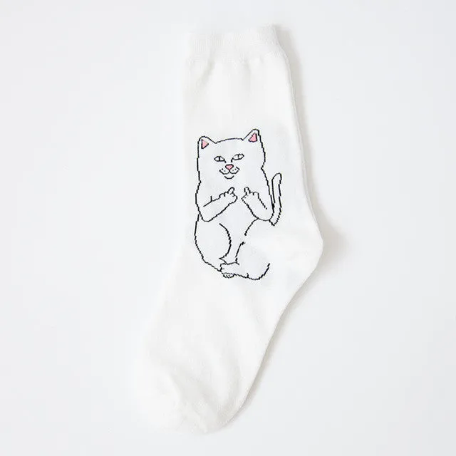 Casual Cartoon Hip Cat Socks (Breathable CoolMax Socks)