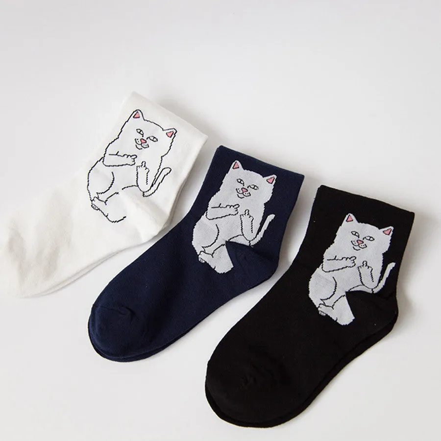 Casual Cartoon Hip Cat Socks (Breathable CoolMax Socks)