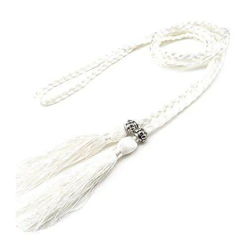 Casual Rope Belts for Women Thin Braided Tassels Cummerbund Lady All-Match Waistband Fashion Accessories 15 Colors