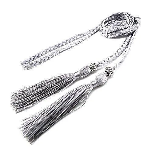 Casual Rope Belts for Women Thin Braided Tassels Cummerbund Lady All-Match Waistband Fashion Accessories 15 Colors