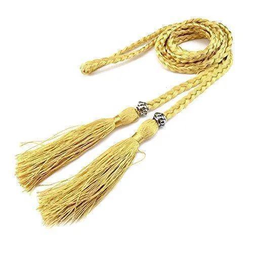 Casual Rope Belts for Women Thin Braided Tassels Cummerbund Lady All-Match Waistband Fashion Accessories 15 Colors