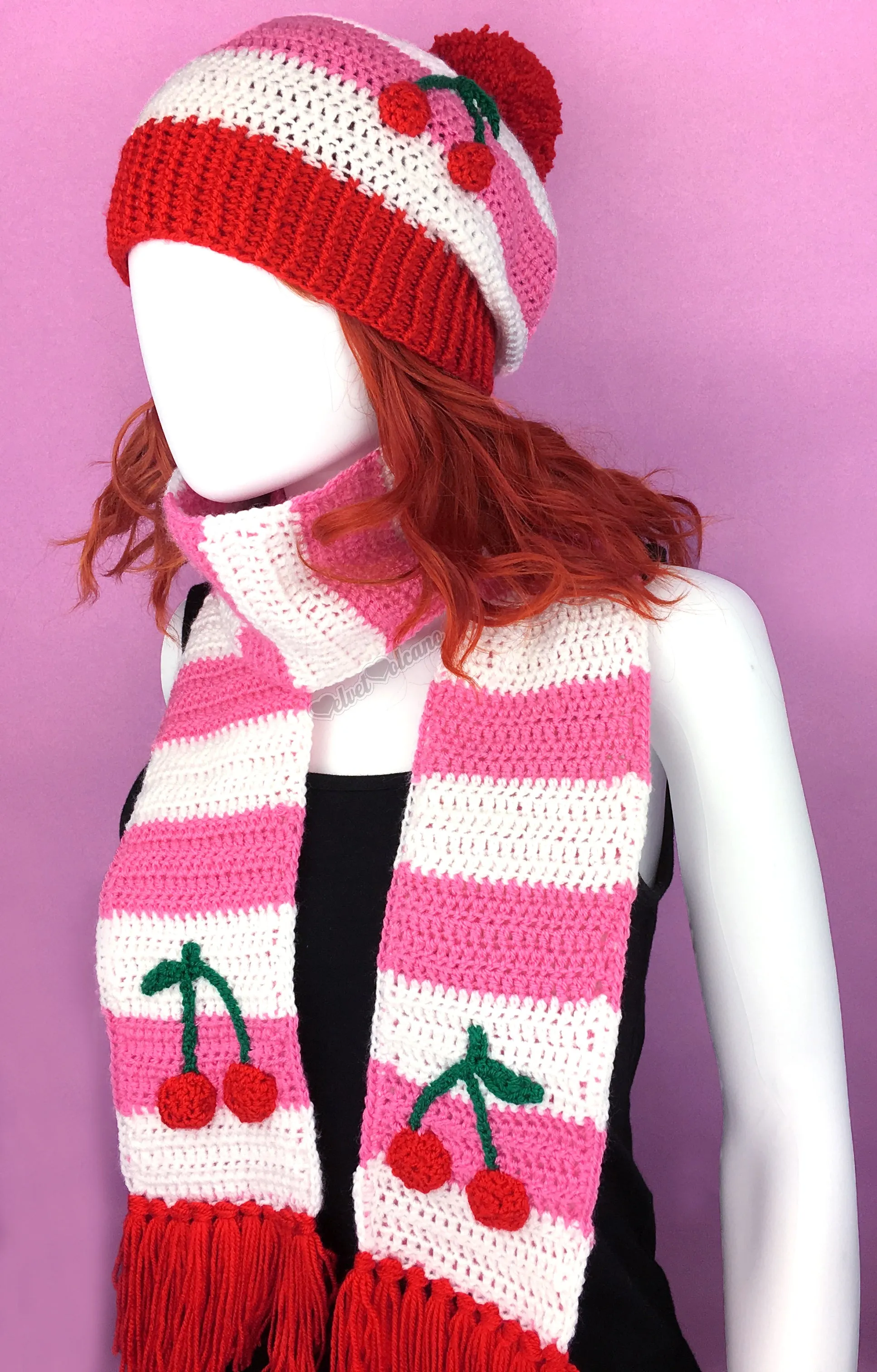 Cherry Stripe Scarf