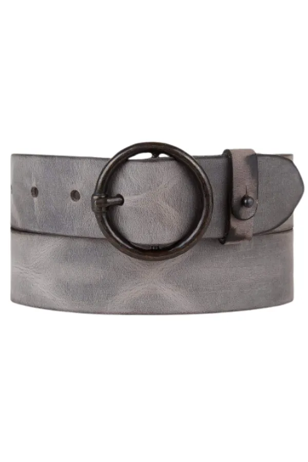 Circle Buckle Belt- Grey