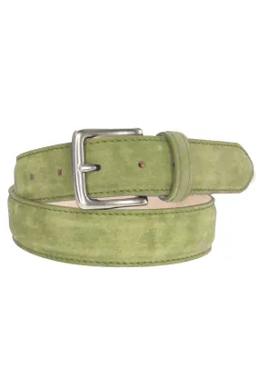 Colombia Washed Calfskin Leather Belt in Olive by T.B. Phelps