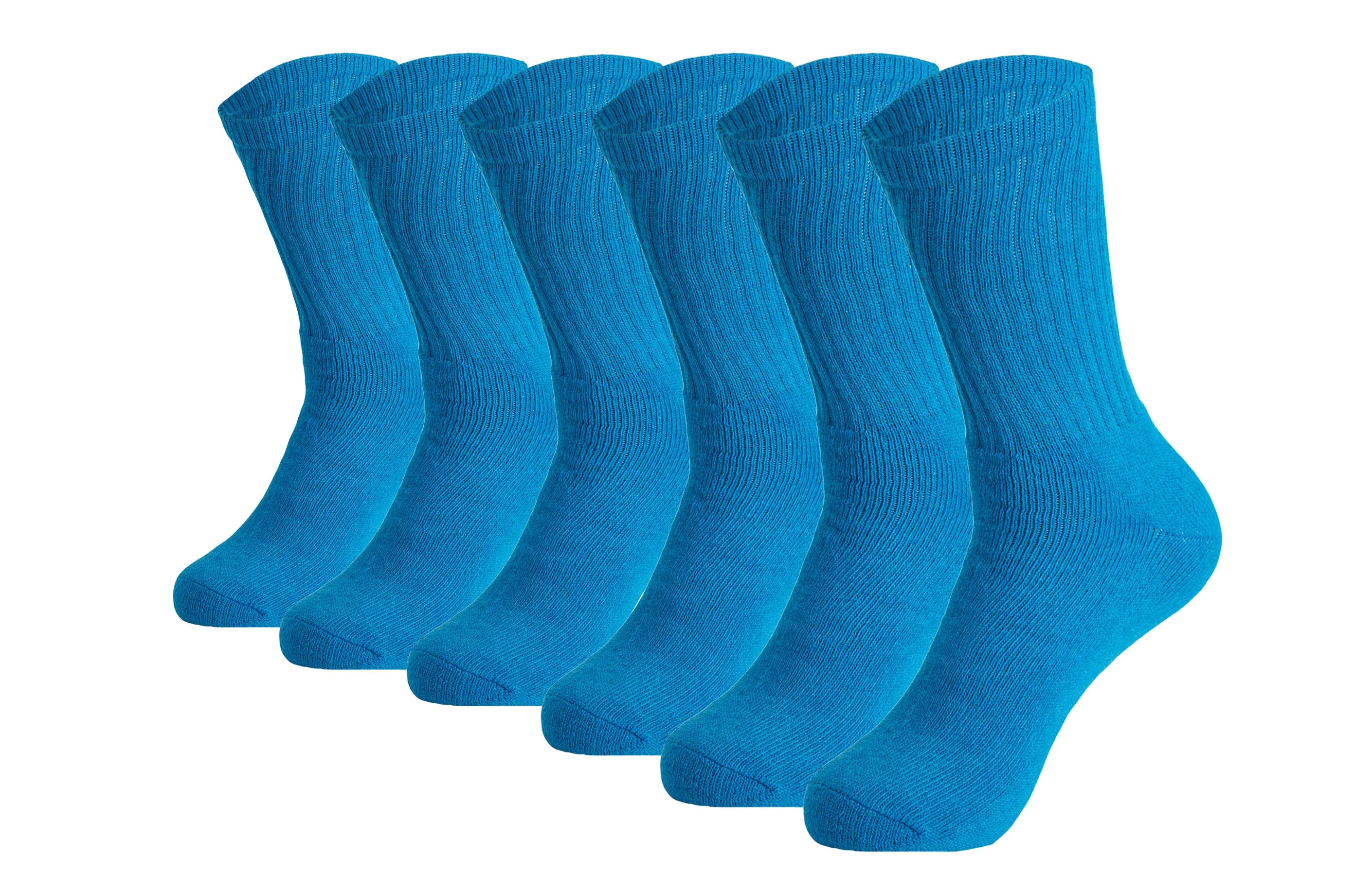 Cotton Crew Socks Cushioned Sole Breathable Athletic Sport Socks 6 Pairs