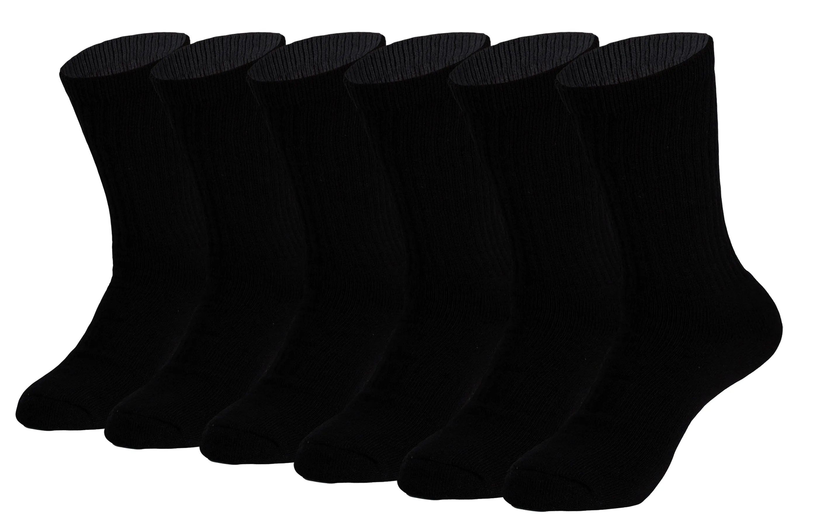 Cotton Crew Socks Cushioned Sole Breathable Athletic Sport Socks 6 Pairs