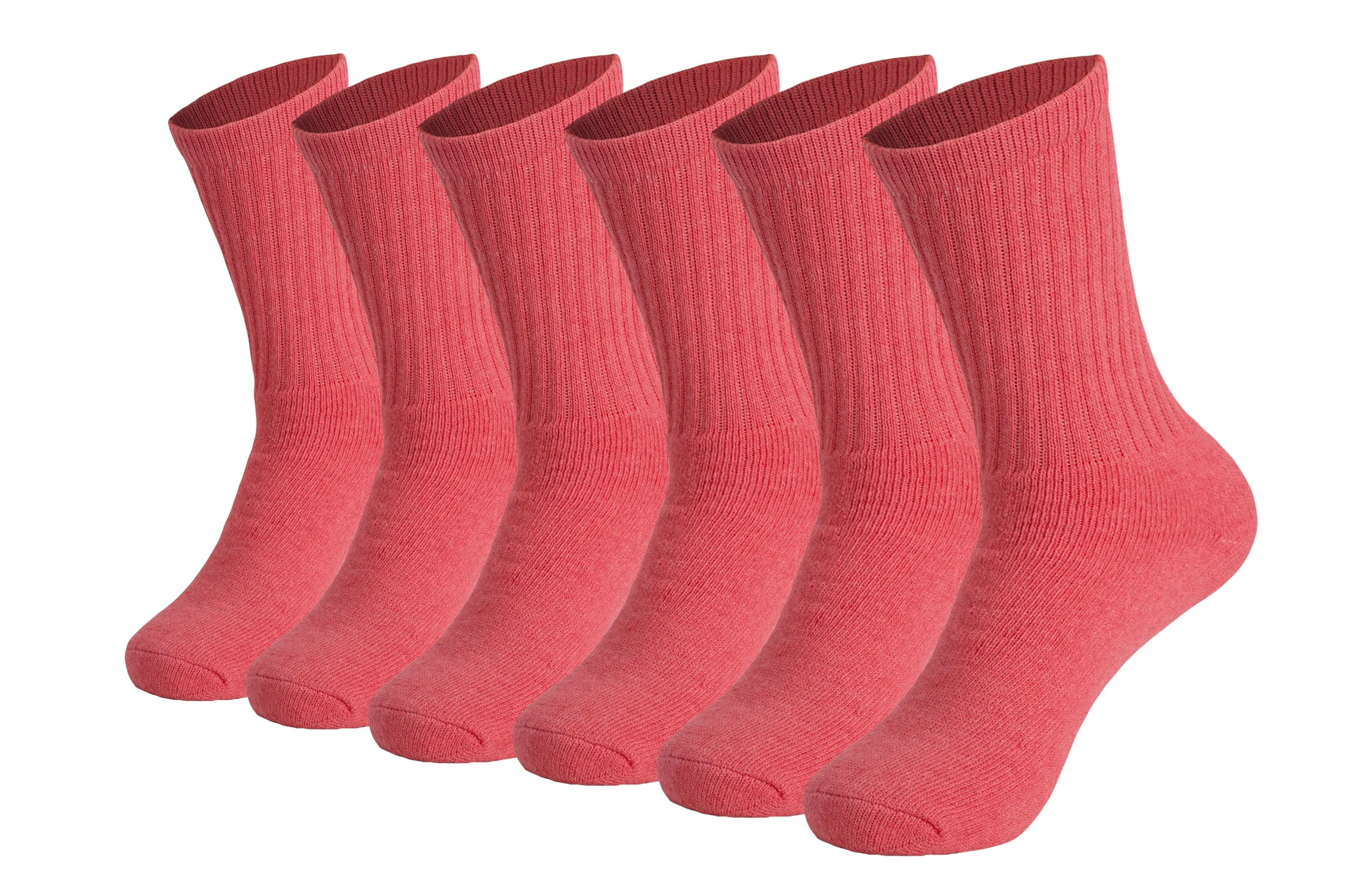 Cotton Crew Socks Cushioned Sole Breathable Athletic Sport Socks 6 Pairs