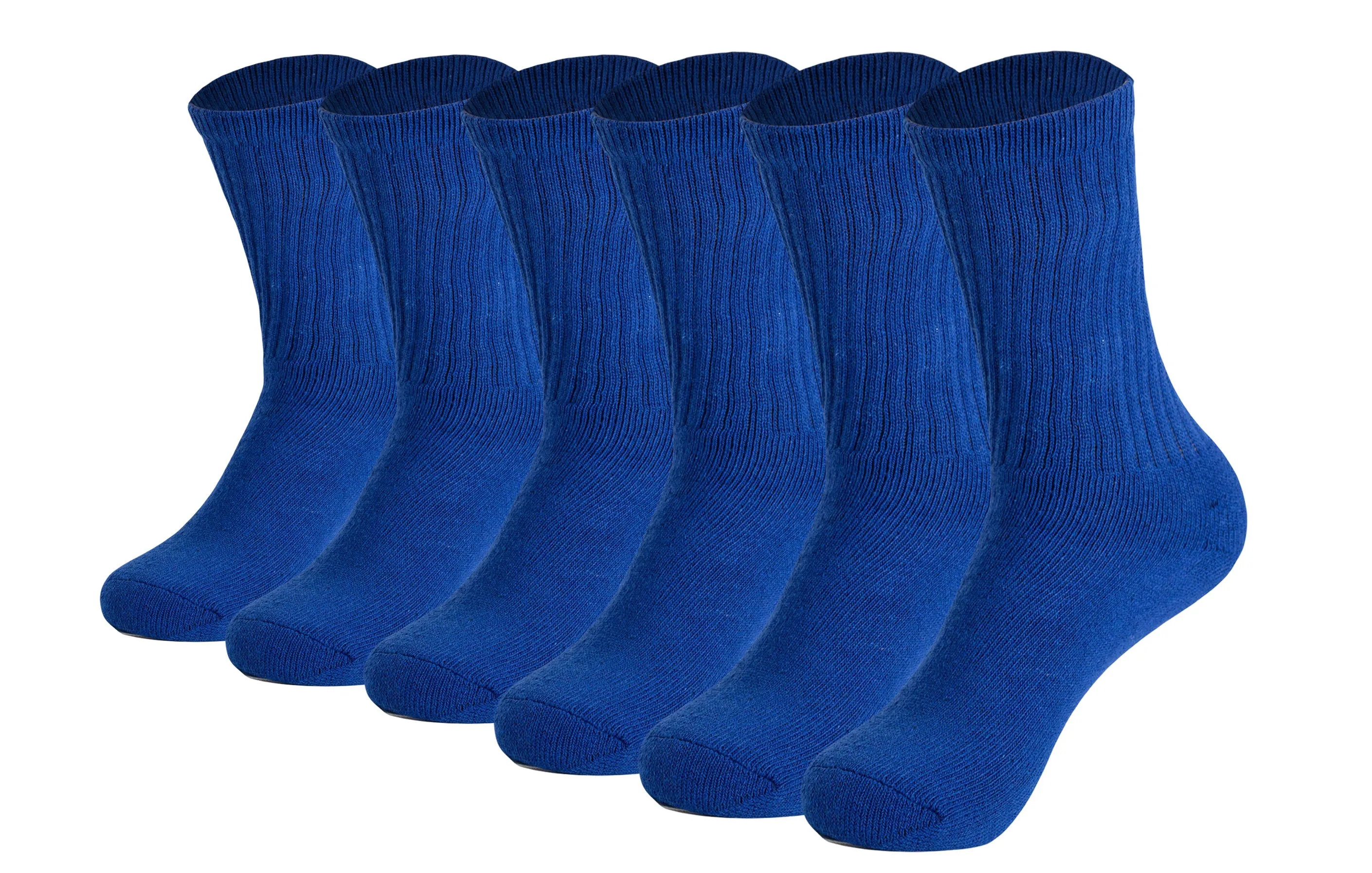 Cotton Crew Socks Cushioned Sole Breathable Athletic Sport Socks 6 Pairs