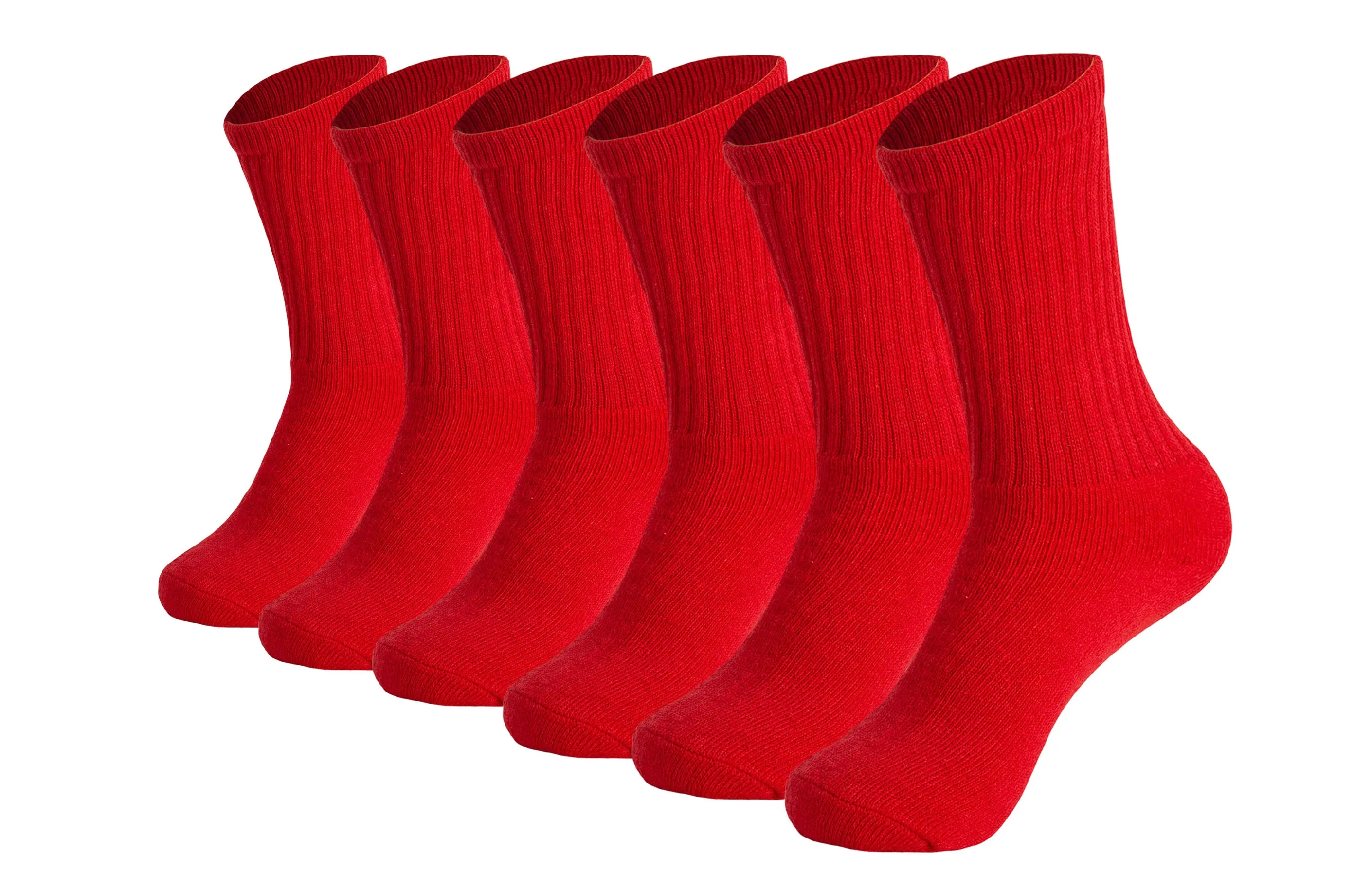 Cotton Crew Socks Cushioned Sole Breathable Athletic Sport Socks 6 Pairs