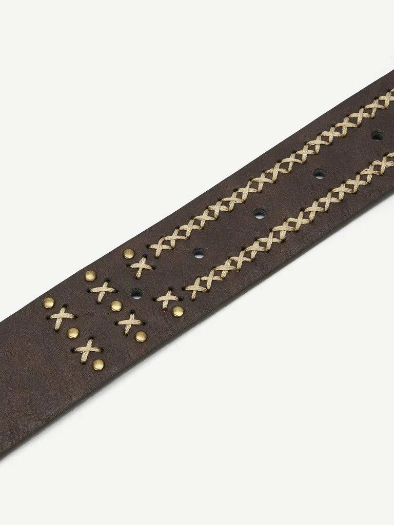 Criss Cross Metal Buckle Belt