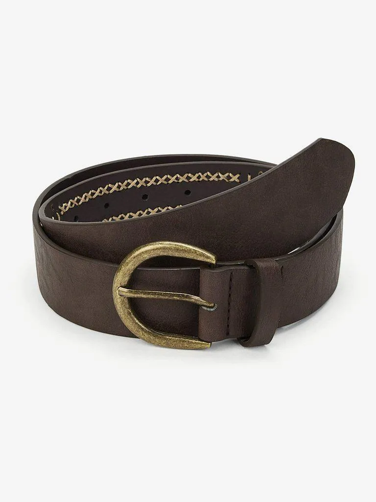 Criss Cross Metal Buckle Belt