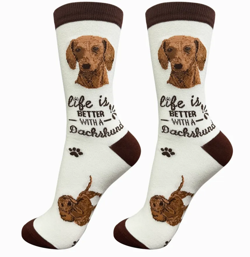 Dachshund Red - life is Better Socks