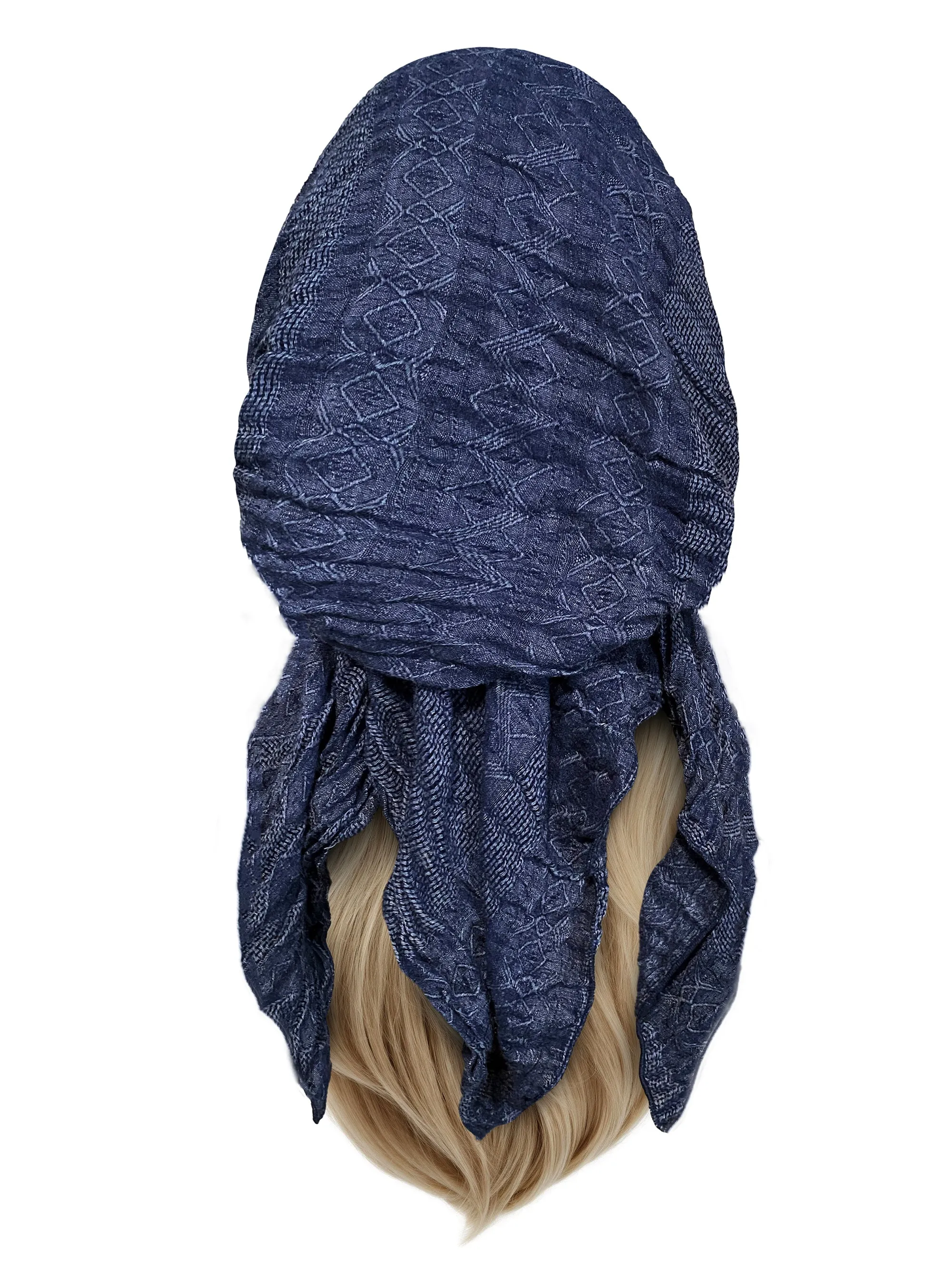 Denim blue headscarf soft cotton