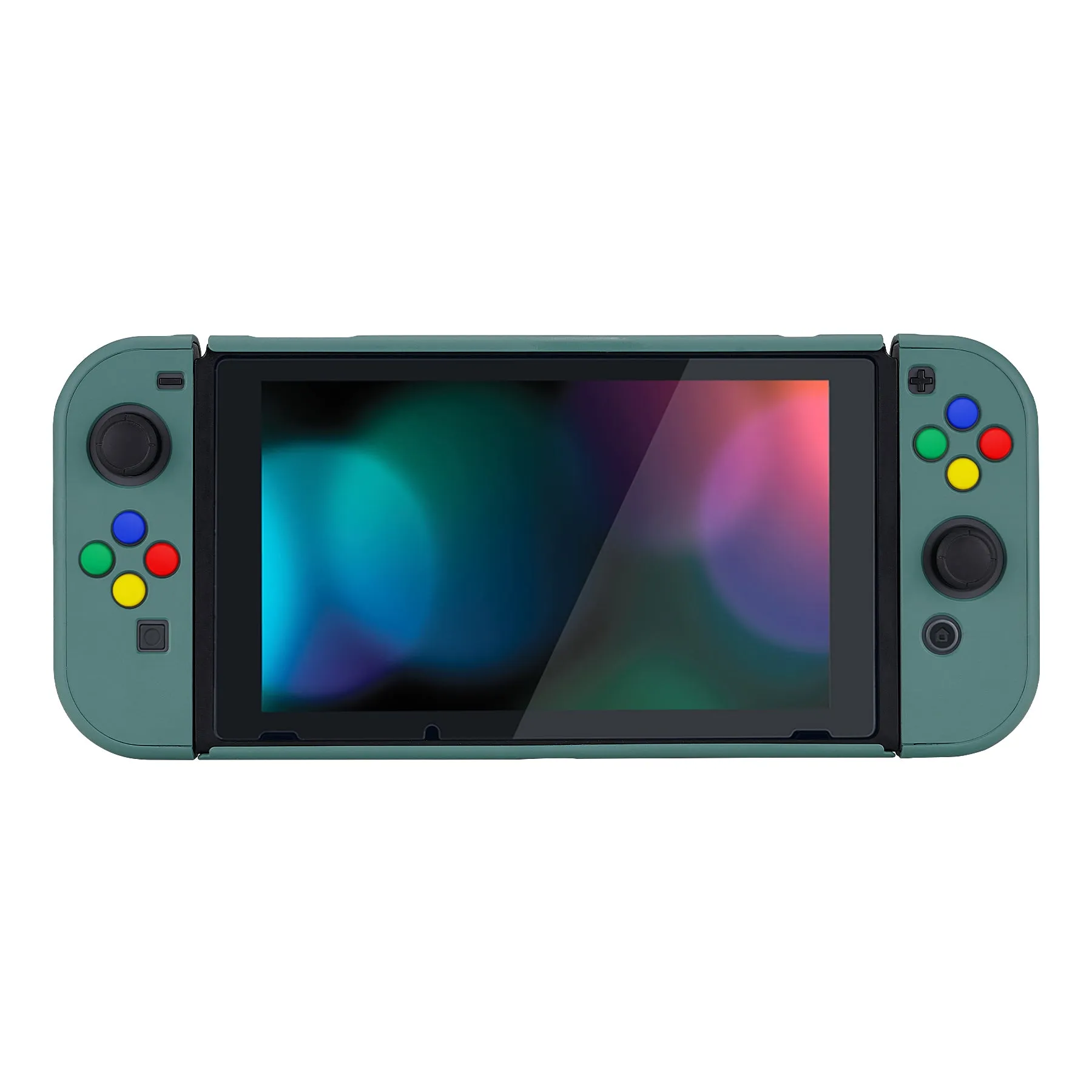 eXtremeRate PlayVital Classic Serpent Totem Back Cover for NS Switch Console, NS Joycon Handheld Controller Separable Protector Hard Shell, Dockable Protective Case with Colorful ABXY Direction Button Caps - NTT122