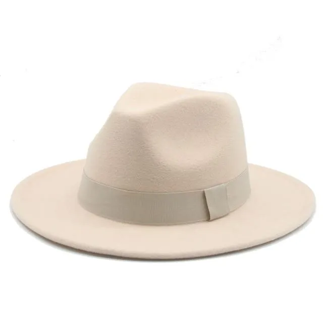 Fedora Hat Women Winter Hats for Women Ribbon Band Hat Wide Brim