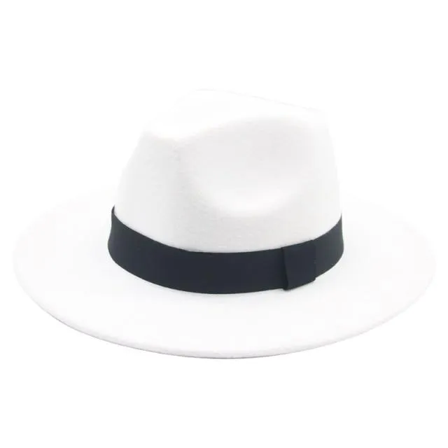 Fedora Hat Women Winter Hats for Women Ribbon Band Hat Wide Brim