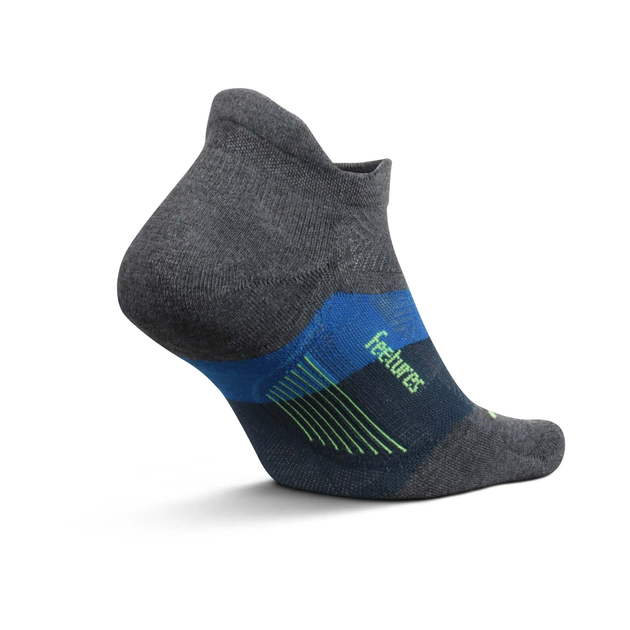 Feetures | Unisex Elite Max Cushion No Show Tab - Gravity Gray