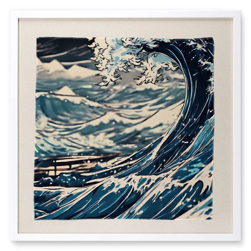 Framed Silk Scarf: Wanu Wave