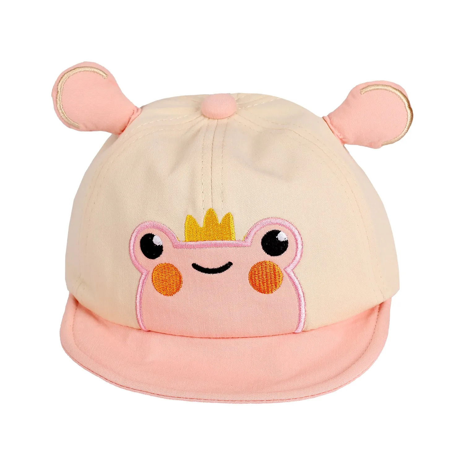 FROG FACE DESIGN CAP - PINK