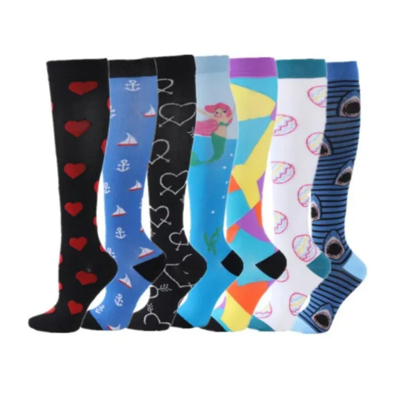 Graphic Printed Long Breathable Socks Set