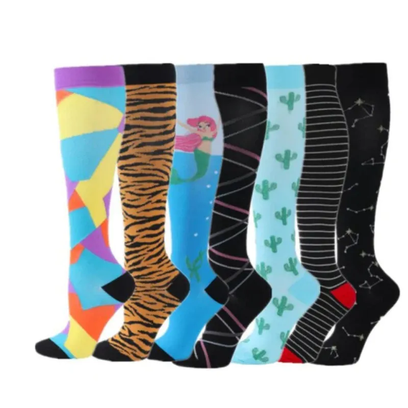 Graphic Printed Long Breathable Socks Set