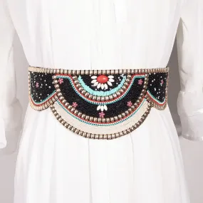 Handmade Bohemian Shell and Beads Wide Belts